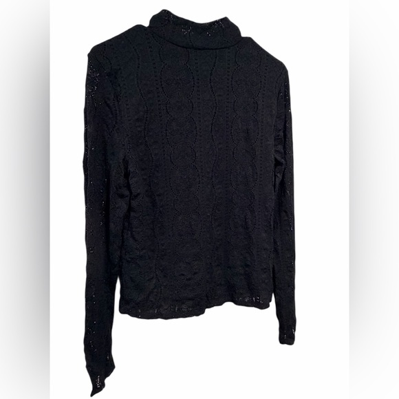 Anthropologie Black Lace Detail Top - Picture 2 of 5